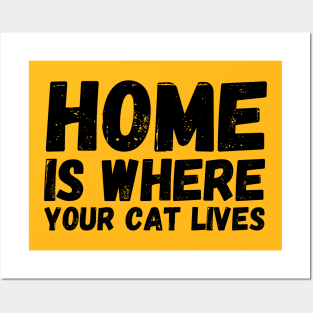 Home Is Where Your Cat Lives Posters and Art